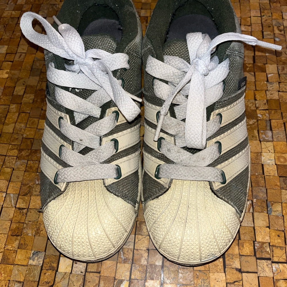 adidas Green and Cream Athletic Shoes